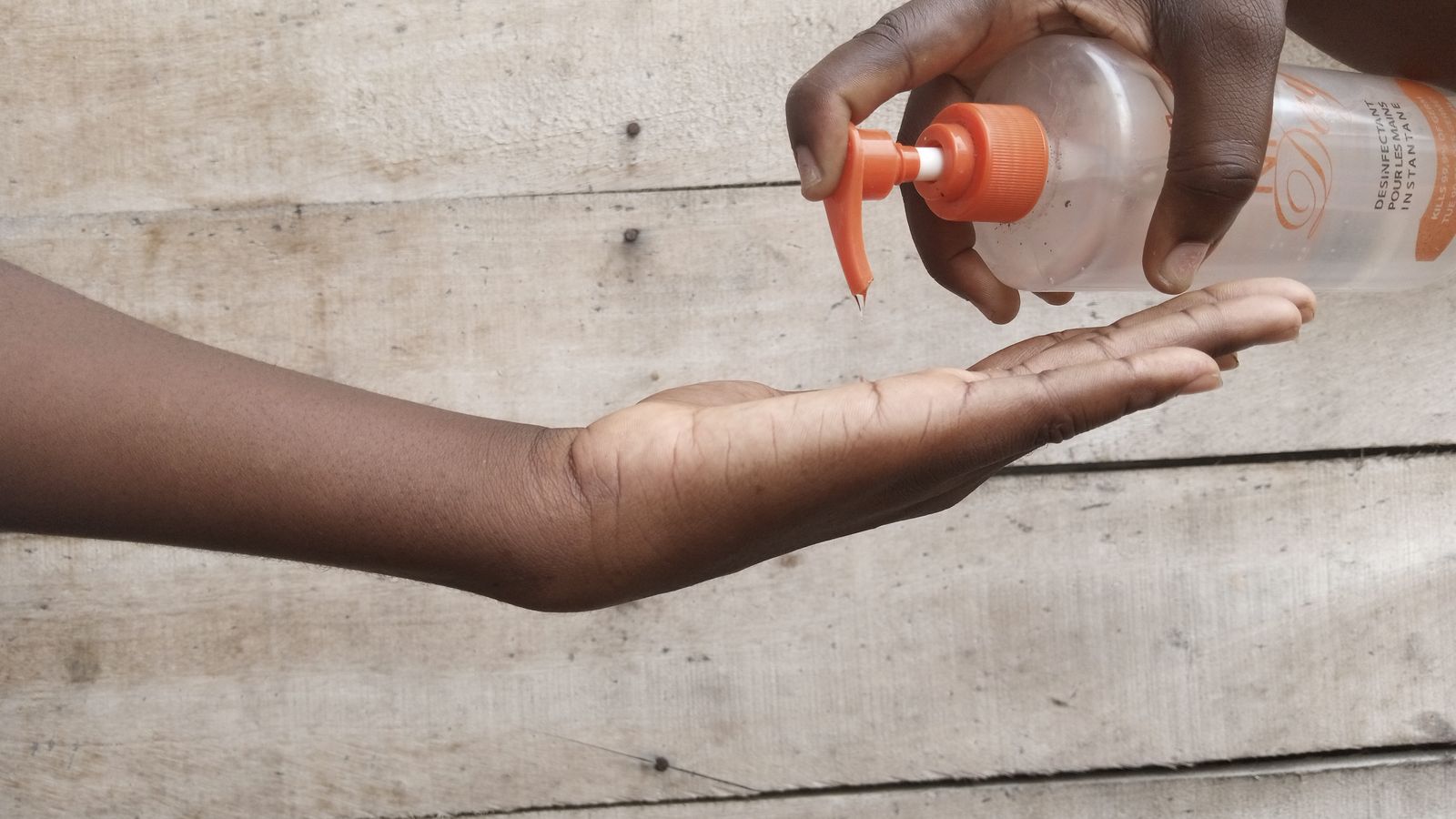Hand sanitizer gel being used for travel hygiene