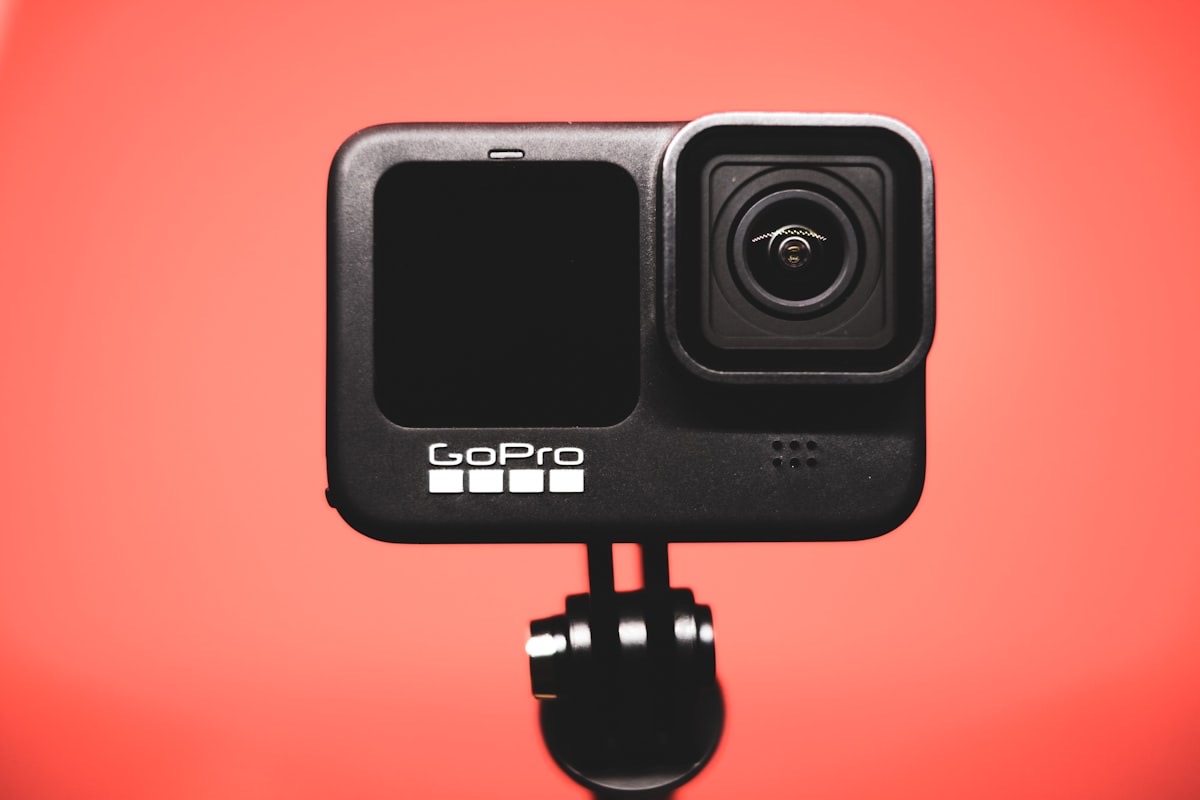 Travel tech gear including camera and accessories