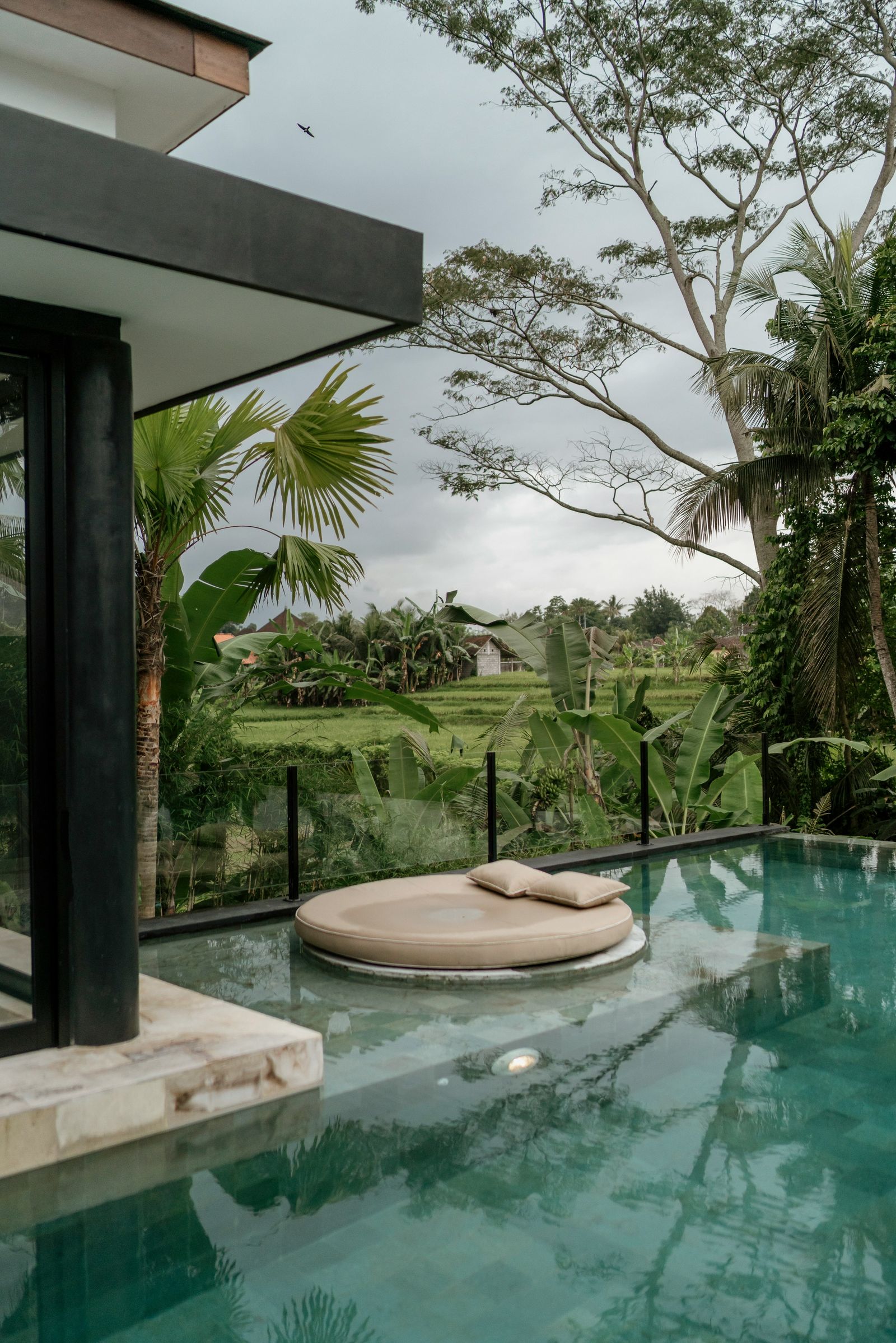Private villa pool in Ubud surrounded by tropical greenery