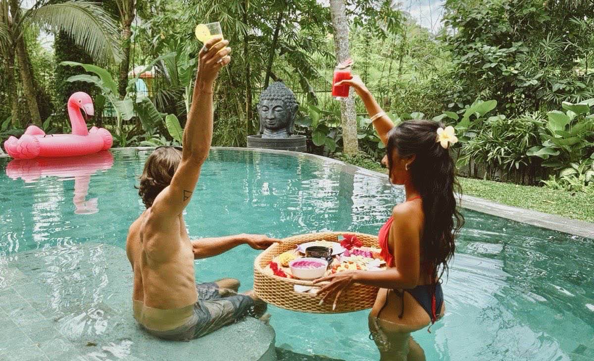 Private pool and garden at Hubuddha Villas, Ubud Bali