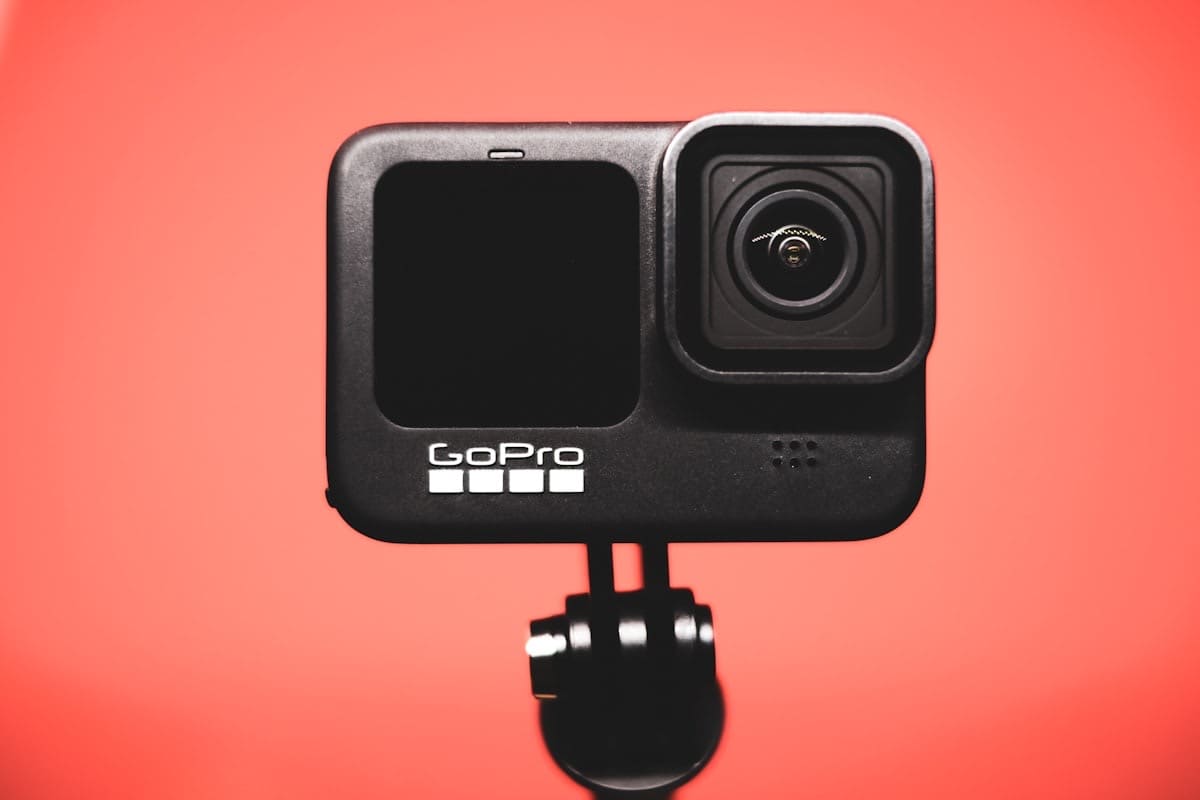 Travel tech gear including camera and accessories